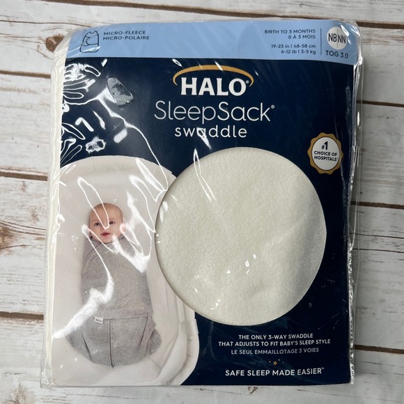 Halo Other - NEW HALO SleepSack Swaddle Cream Micro-Fleece 3-Way Adjustable 3.0 TOG NB/NN